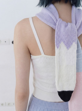 knits market 13Ac 橡皮铅笔围巾毛织围巾细条针织围巾S9