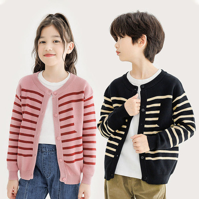 纯一良品男女童针织开衫毛衣全棉