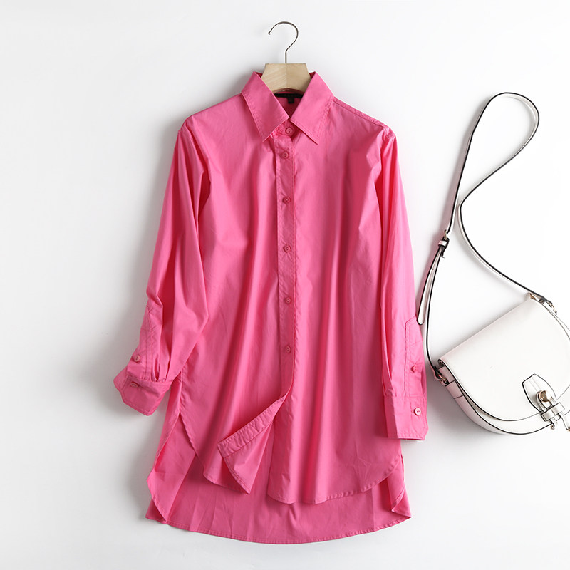 西班牙单 肤白显嫩~棉质府绸女士休闲上衣衬衫