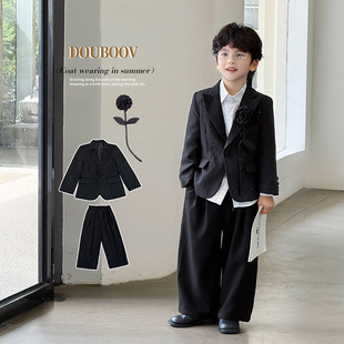 男童西服外套2025秋季新款儿童韩系闪片西装礼服套装宝宝演出服潮