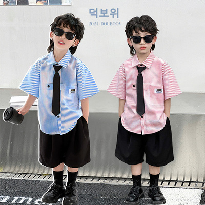 棉混纺上衣学院夏季学院条纹