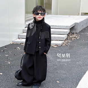 西服礼服宝宝走秀花童西装 儿童中式 礼服 外套2025秋款 男童立领西装