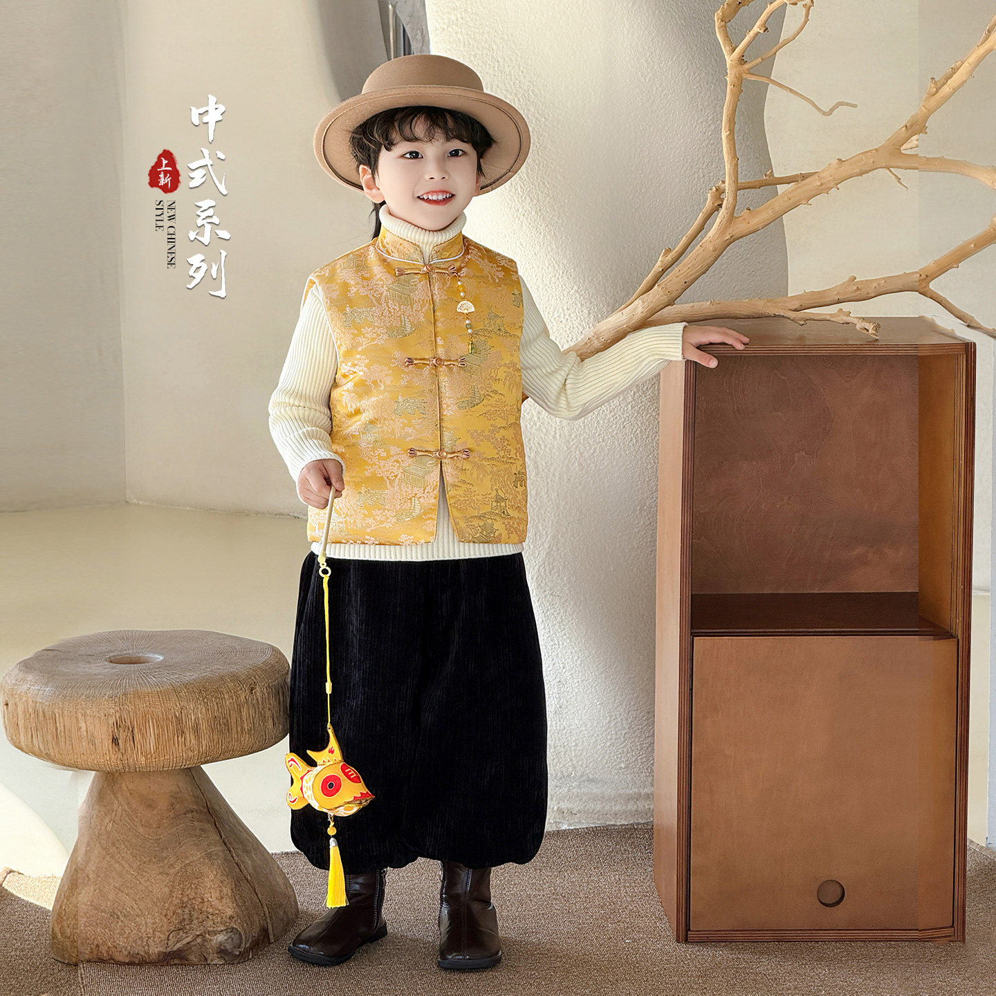 儿童冬季中式马甲2025新款男童提花国风唐装背心夹棉汉服马甲礼服,童装/婴儿装/亲子装,唐装,淘宝优惠券,粉丝福利购,淘宝优惠卷