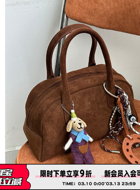 AbbottVINTAGE【波士顿包】原创设计磨砂牛皮手提包秋冬新款