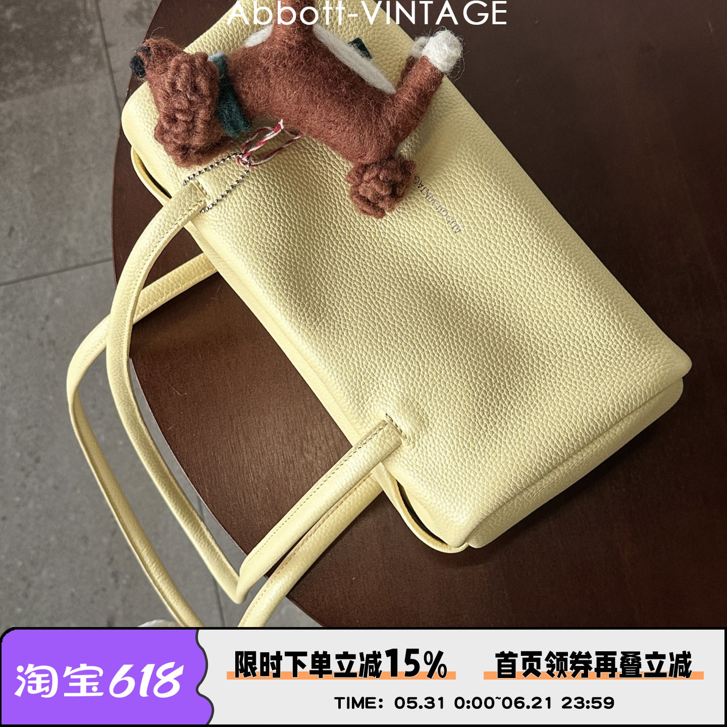 AbbottVINTAGE【大笔筒包】复古小众头层皮牛皮枕头包单肩手提女