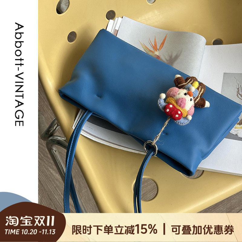 AbbottVINTAGE【海盐小方】头层牛皮小众休闲女包单肩包简约春新