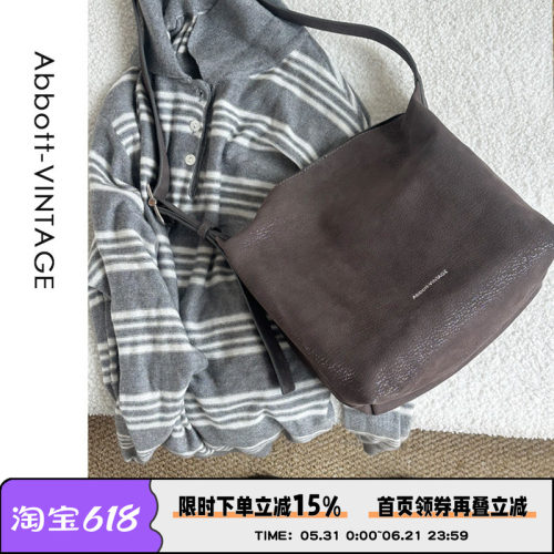 AbbottVINTAGE【枕头包】头层牛皮原创真皮女包复古斜挎单肩新