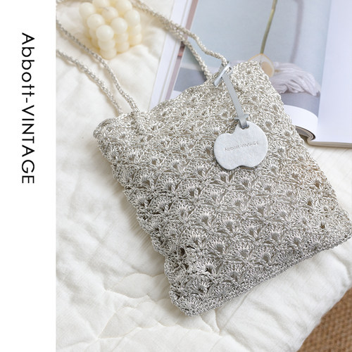 AbbottVINTAGE【贝壳包】小众手工钩织多巴胺编织包手提单肩女包