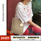 ins同款 AbbottVINTAGE 贝壳包 小众手工钩织银丝编织包单肩女包