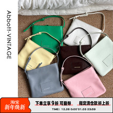 AbbottVINTAGE【小吐司方包】复古头层牛皮单肩斜挎小包轻薄