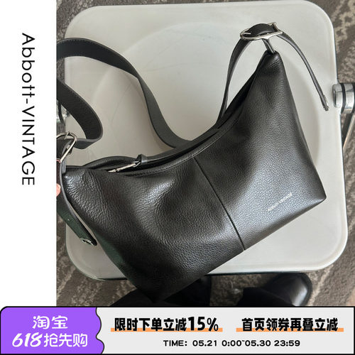 AbbottVINTAGE【流浪包】头层牛皮小众休闲邮差包女包斜挎包秋冬