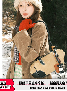 AbbottVINTAGE【磨砂保龄球】复古小众磨砂头层牛皮大容量单肩包