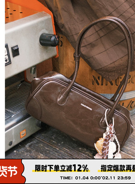 AbbottVINTAGE【保龄球】复古小众头层牛皮休闲大容量单肩手提包