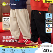 子冬季 唐装 宝宝拜年服儿童年装 女童灯芯绒裤 保暖 长裤 嘟嘟家男童裤