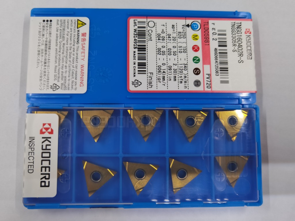 京瓷刀片精车R0.2金属陶瓷涂层车刀TNGG160402R-S PV720原装正品