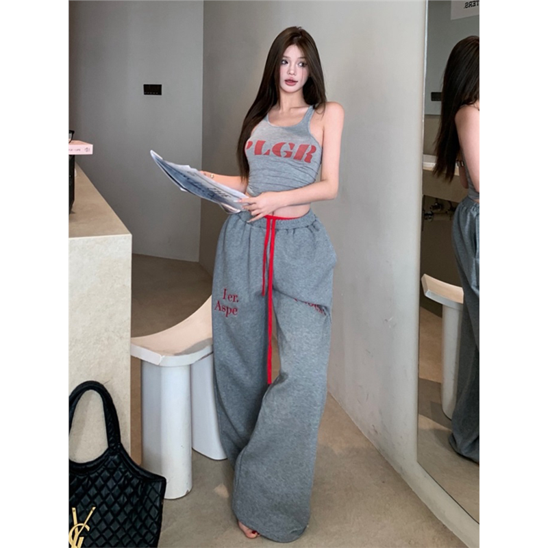 女团风跳jazz爵士舞假两件运动裤卫裤阔腿裤jazz拖地长裤练功服潮