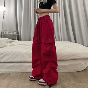 跳爵士舞jazz裤子舞蹈欧美hiphop宽松美式高街阔腿工装裤拖地长裤