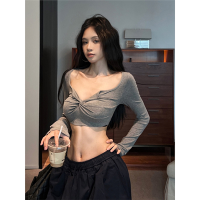 辣妹kpop女团演出服爵士舞上衣女小众短款jazz跳舞t恤舞团练功服