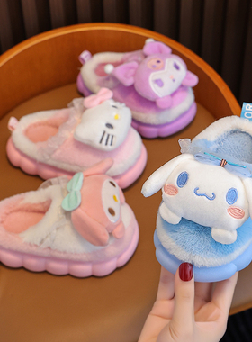 新款秋冬季儿童棉拖鞋男女童室内可爱卡通女童拖鞋婴幼儿宝宝棉拖