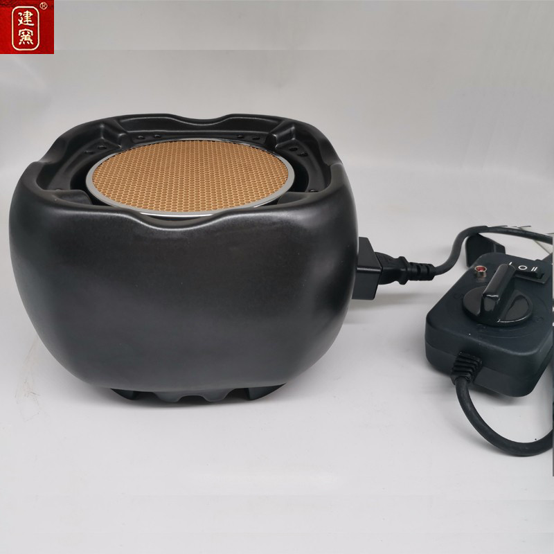 台湾建窑老陶烧静音黑晶炉电炉丝加热烧水炉煮茶铁壶玻璃专用火炉