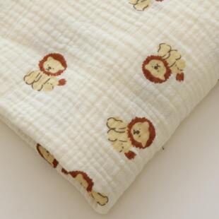 纯棉卡通双层棉纱绉布女装裙装睡衣宝宝衣服口水巾盖布diy面料