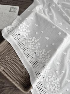 纯棉立体小碎花纯白色全棉布衬衫连衣裙吊带服装面料diy桌布门帘