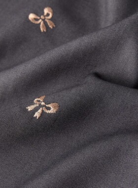 ins深灰色少女感立体蝴蝶结刺绣布料连衣裙西装百褶裙服装面料diy