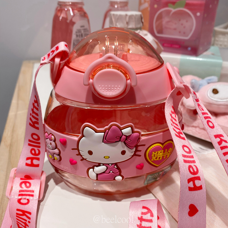 hellokitty水杯儿童女生防呛耐摔带吸管杯子小学生幼儿园水壶 餐饮具 吸管杯 原图主图