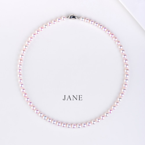 JANE简珠 天然Akoya海水珍珠极强光项链全珠颈链串珠项链媲美天女