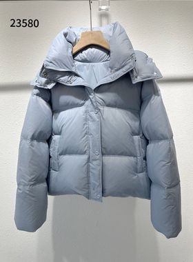 D630112549韩国东大门25冬温暖厚实可拆卸连帽款鹅绒羽绒服23580