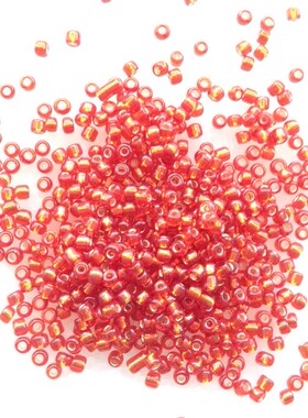 DIY大红色米珠 2mm3mm3.6mm银心大红色米珠 服装婚纱辅料 手工材