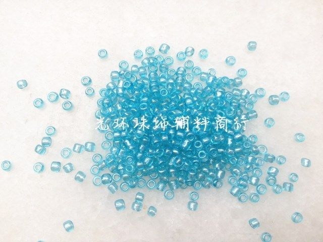 diy手工浅蓝色玻璃辅料珠子
