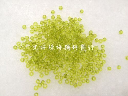 玻璃透明草绿色辅料戒指散珠