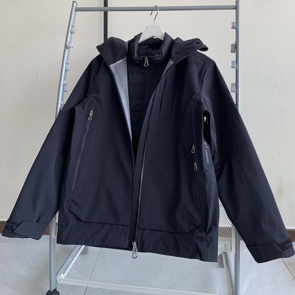 经典三合一 男士秋冬新款连帽冲锋衣羽绒服休闲百搭防风防水外套