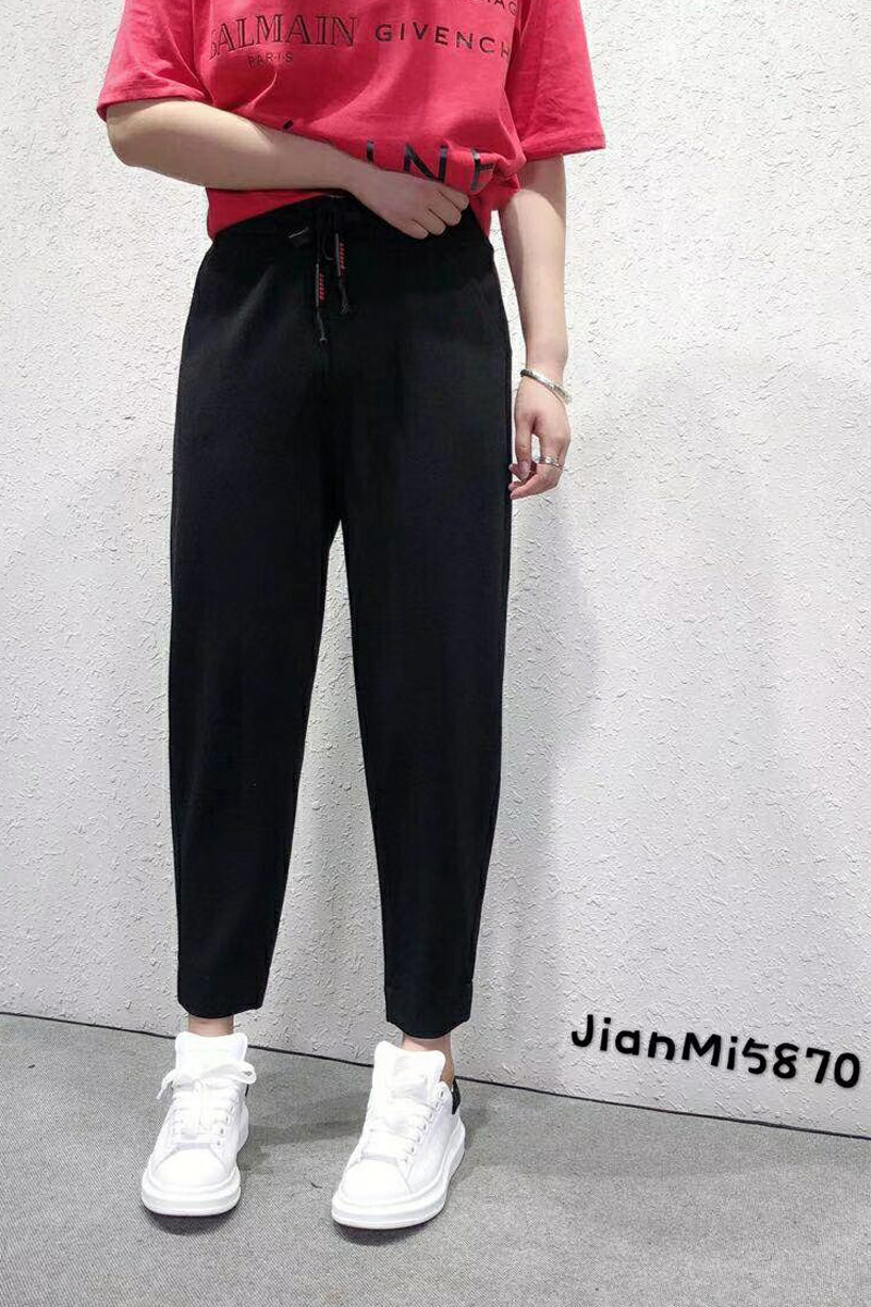 2018秋款謎底5870時尚松緊腰抽繩彈力大碼哈倫褲休閑褲九分褲女褲