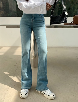 特价佐娜85018牛仔裤春秋款弹力显瘦修身微喇裤长裤女裤