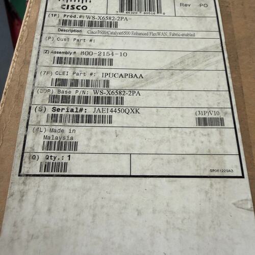 Cisco思科WS-X6582-2PA 包装板卡