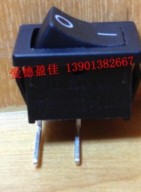 台湾进口宏聚船型开关MR-1-110-C5N-BB 2脚黑色弯脚翘板开关