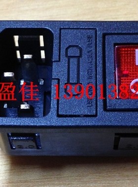 台湾原装【JEC】电源插座三合一带保险红色4脚开关 JR-101-1FRS