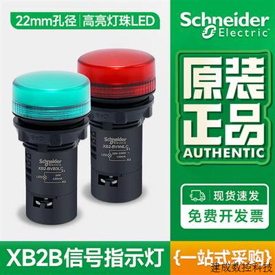 议价全新原装施耐德指示灯XB2BVB3LC 22mm电源信号灯24V红绿黄蓝A