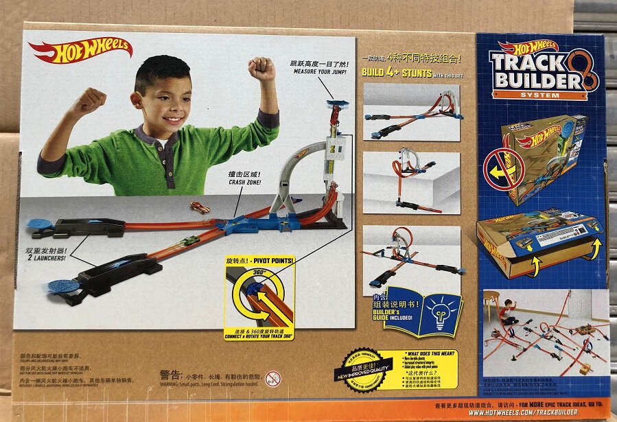 HOT WHEELS 4-IN-1 트랙 조합 세트 소년 합금 스포츠카 경쟁 트랙 슬라이딩 장난감 DLF28