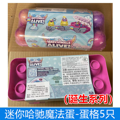 美国Hatchimals迷你哈驰魔法蛋-蛋格5只诞生系列儿童宠物毛绒玩偶