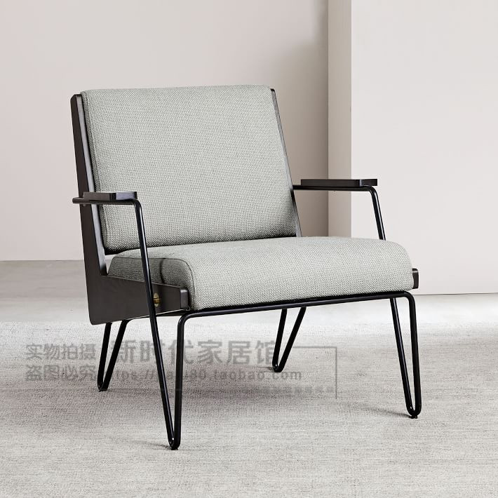 铁艺沙发桌椅组合单人椅简约现代创意布艺酒吧咖啡厅餐厅休闲卡座