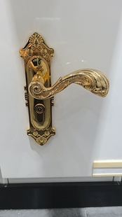 雅洁亮金色门锁室内卧室房门锁欧式奢华静音家用实木门把手带钥匙