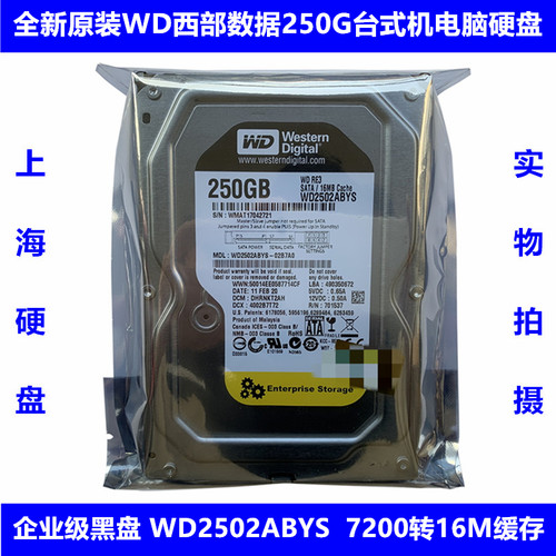 3.5寸250G西部数据服务器黑盘