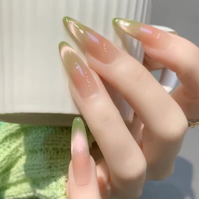 春夏冰透芭乐猫眼显白穿戴甲