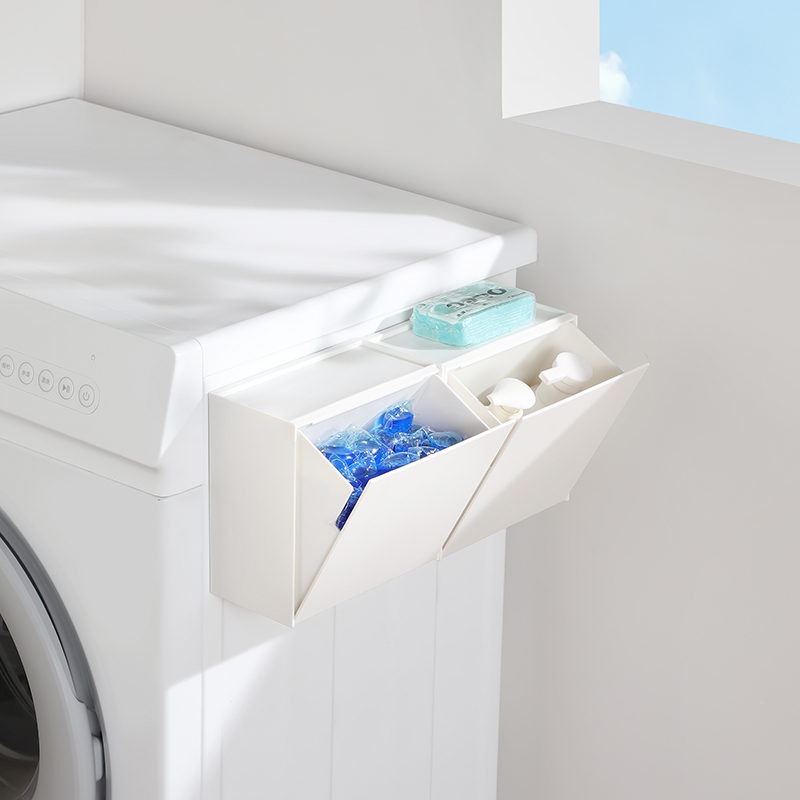 洗衣机旁收纳盒免打孔壁挂式