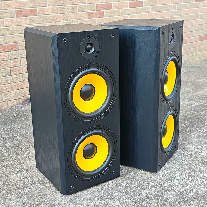 200W双8寸低音客厅家庭影院K歌hifi音箱无源木质三分频落地式音响