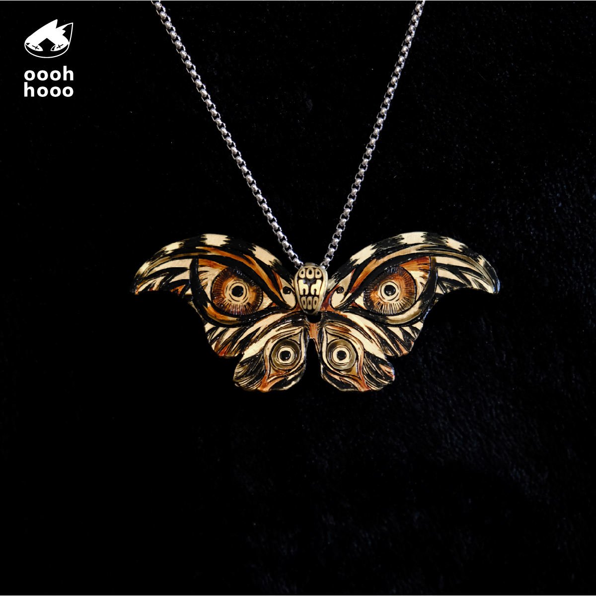 ooohhooo手绘蛾型吊坠