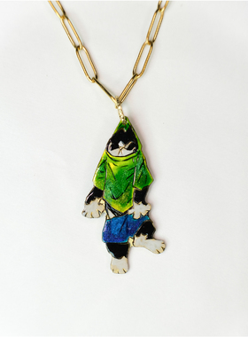 ooohhooo手作可爱的奶牛猫吊坠